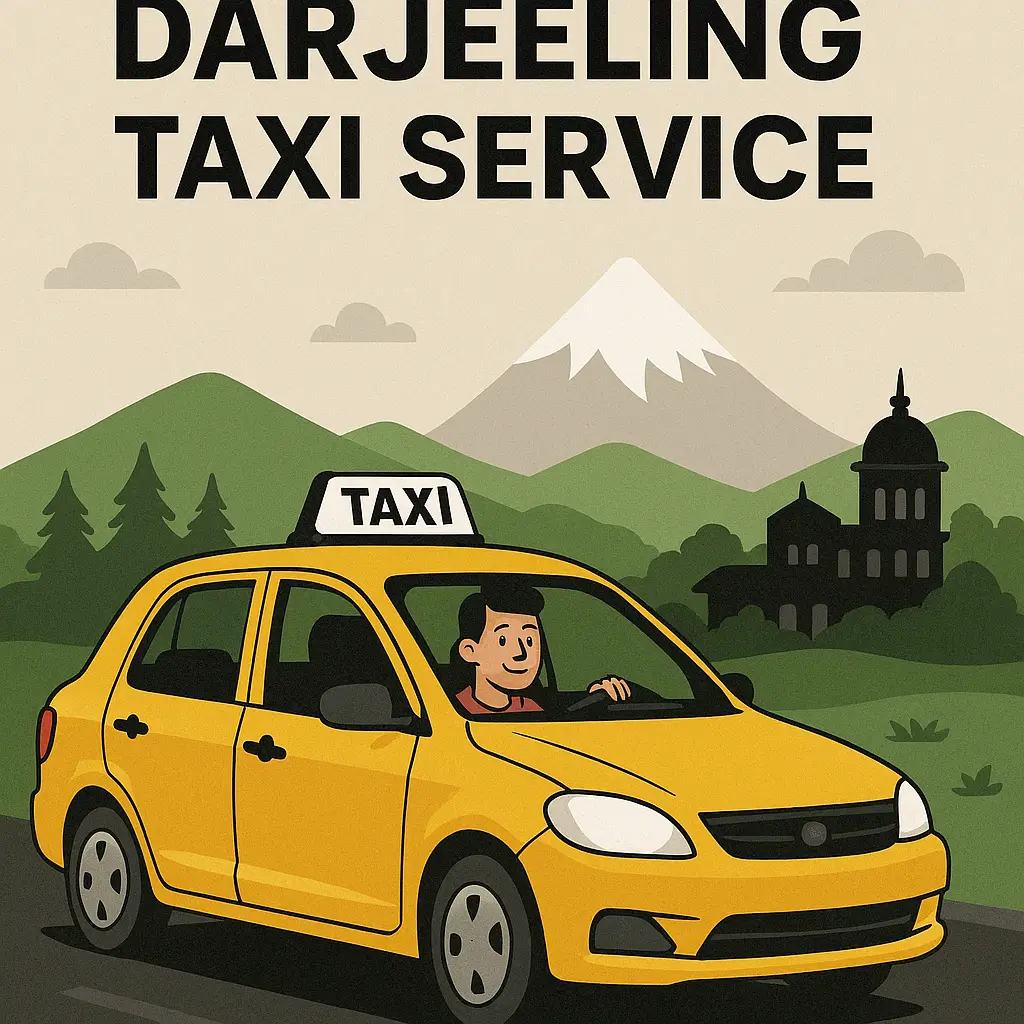 A private Darjeeling Sikkim Taxi parked at the NJP Railway Station exit for a pre-booked transfer to Darjeeling.